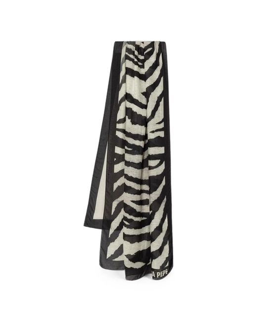 Patrizia Pepe White Zebra-Print Scarf