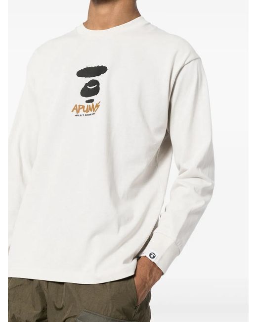 Aape By A Bathing Ape White Cotton T-Shirt for men