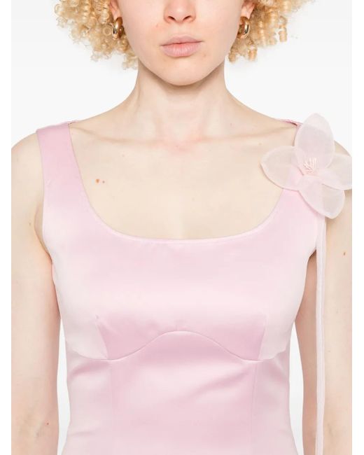 Robe Courte En Satin À Fleurs ROTATE BIRGER CHRISTENSEN en coloris Pink