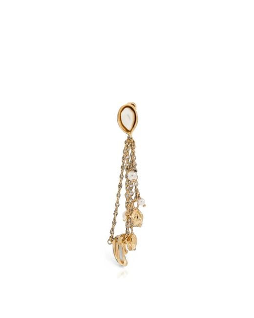 Orecchini Pendenti Con Perla di Chloé in Metallic