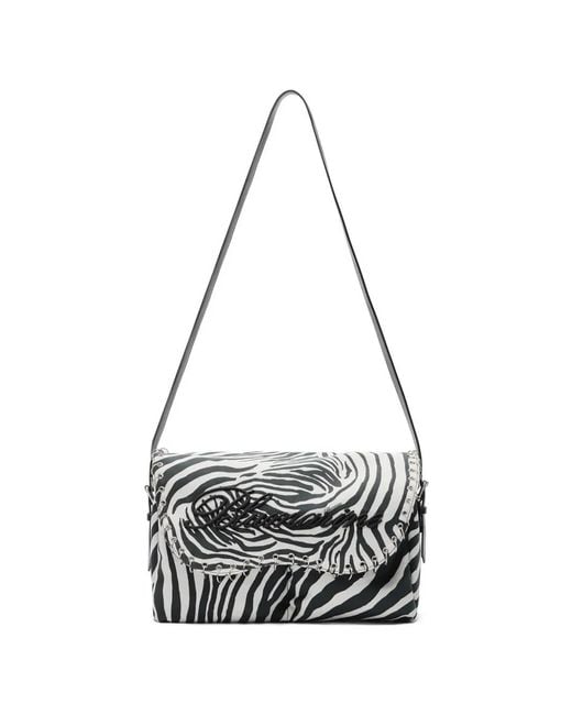 Blumarine White Zebra-Print Shoulder Bag