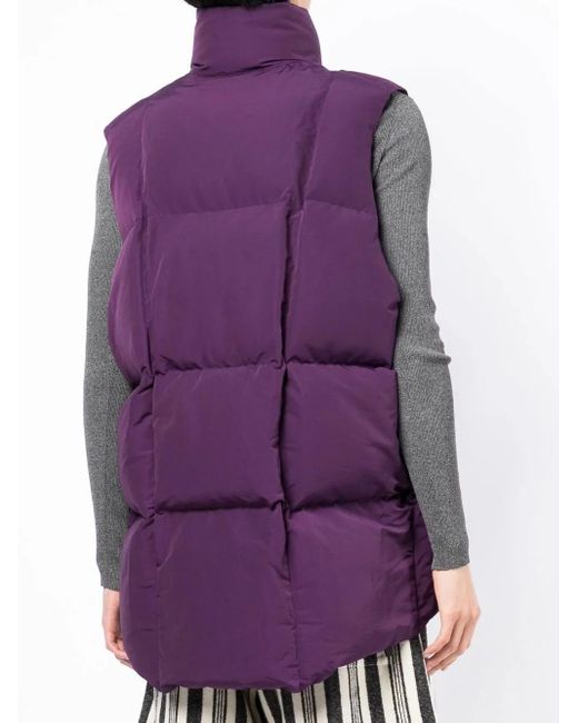 TAKAHIROMIYASHITA The Soloist Purple Quilted Funnel Neck Gilet for men