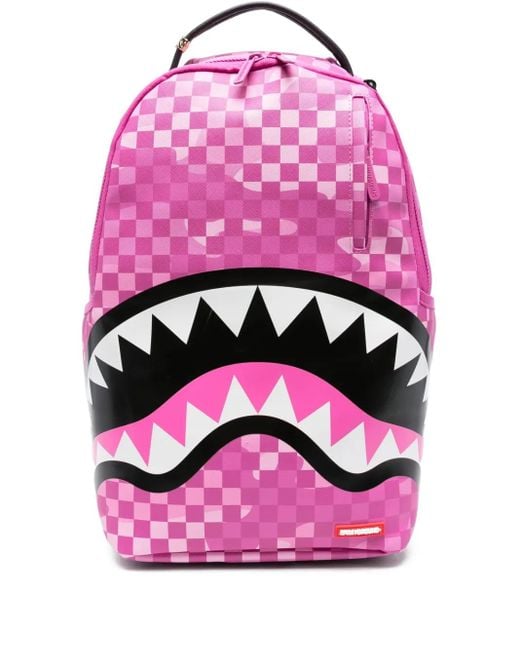 Sprayground Pink Shark-Check Backpack