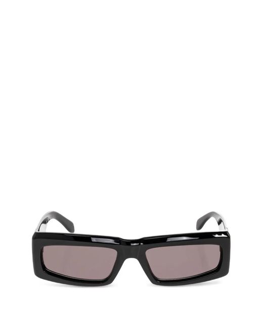 Palm Angels Black Palm-Tree Plaque Rectangle-Frame Sunglasses