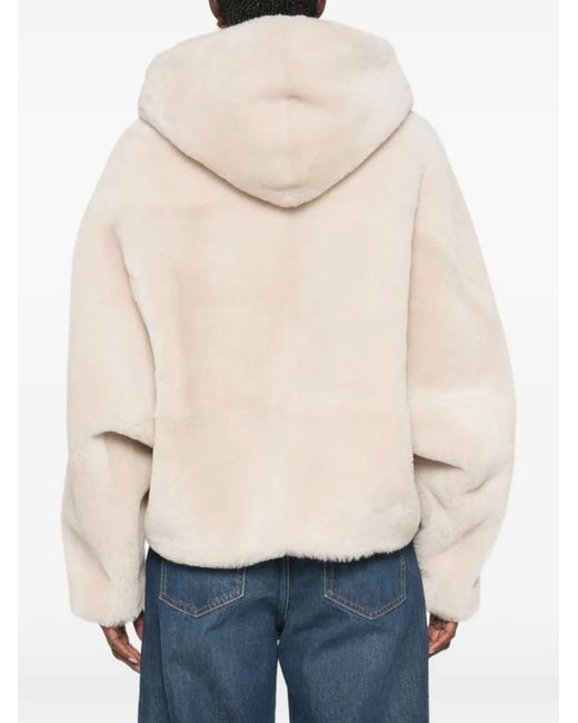 Blancha Natural Hooded Shearling Jacket