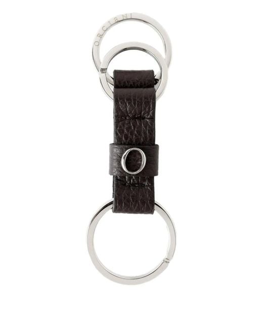 Orciani White Logo-Plaque Keychain for men