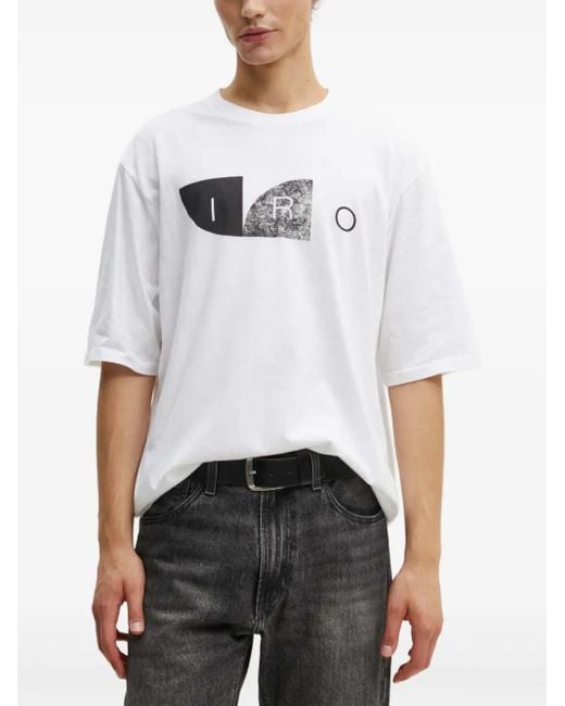 IRO White Graphic-Print T-Shirt for men