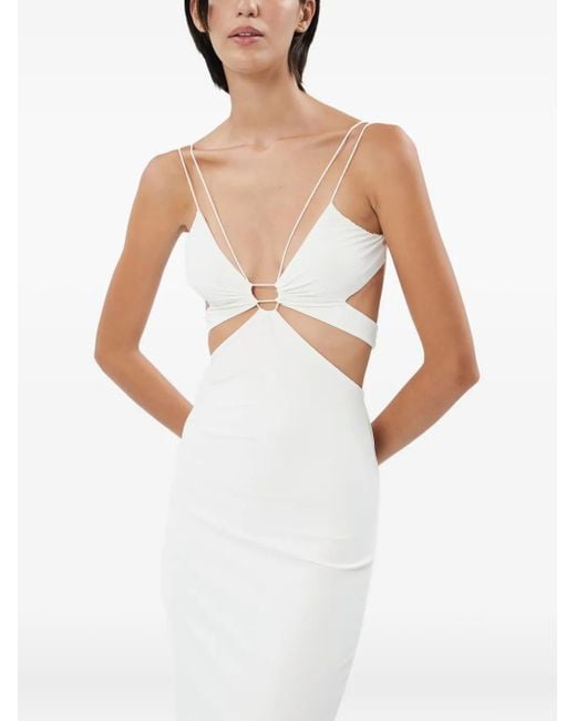 Vestido midi con abertura Amazuìn de color White