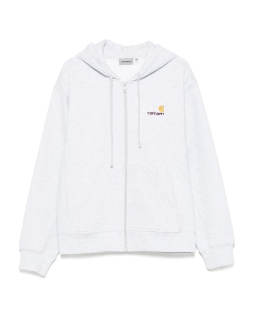 Carhartt White Logo-Embroidered Hoodie for men