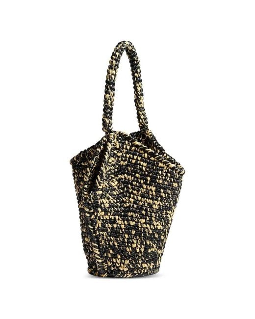 Khaite Black Lotus Logo-Patch Tote Bag