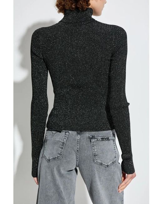 Versace Jeans Couture Black Lurex-Detail Sweater