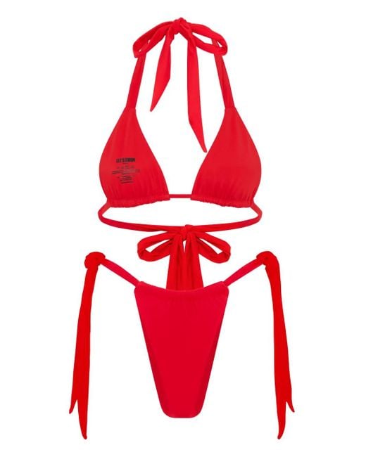 Let's Swim Red Triangle Bikini Top