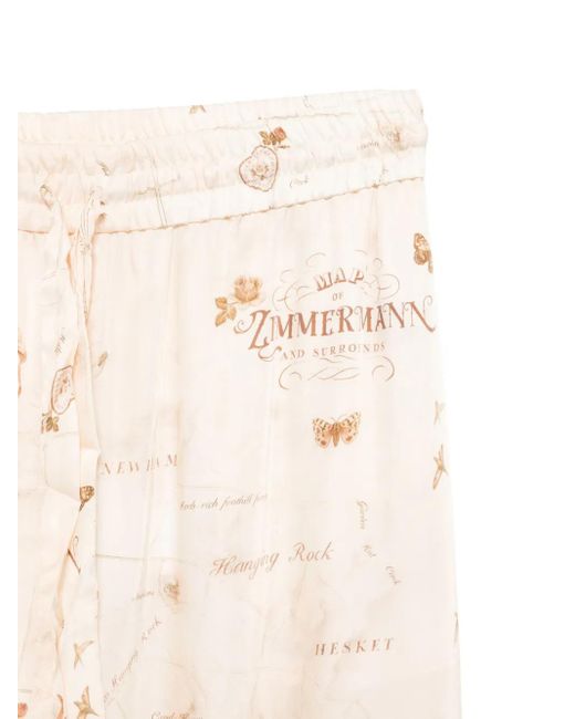 Zimmermann Natural Drawstring Straight-Leg Trousers