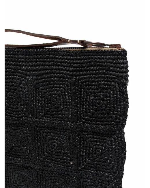 IBELIV Black Tanala Woven Clutch
