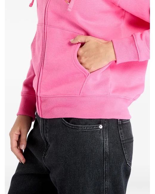 Gap Pink Logo-Embroidered Zip-Up Hoodie