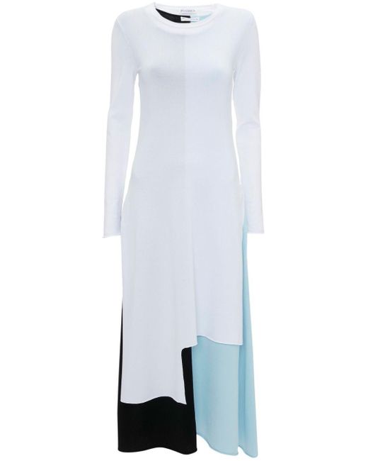 Vestido midi con diseño colour block J.W. Anderson de color White