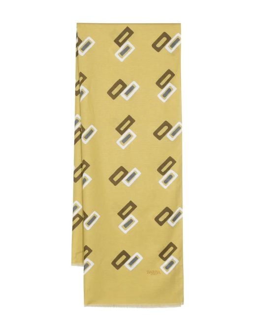 Barba Napoli Metallic Graphic-Print Frayed Scarf for men