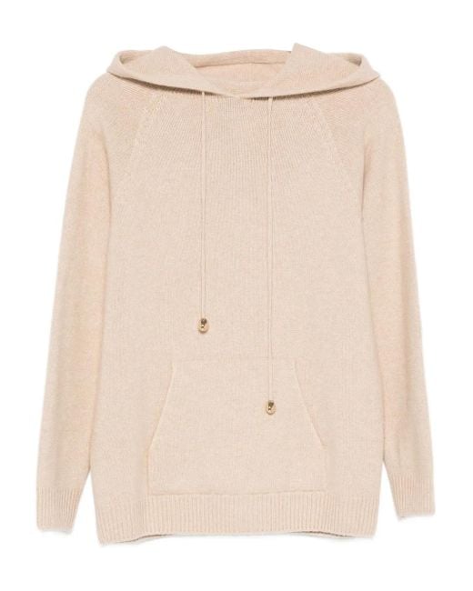 Fabiana Filippi Natural Hoodie À Lien De Resserrage Et Poche Kangourou