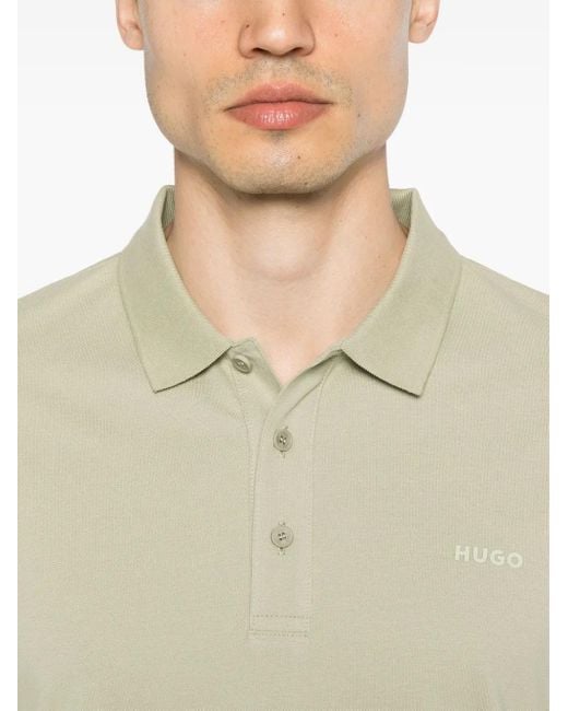 HUGO White Cotton Piqué Polo Shirt for men