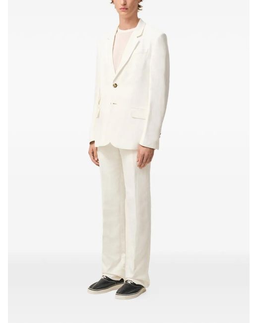 AMI White Straight Single Breasted Jacket for men
