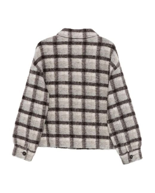 Marc O' Polo Gray Check-Pattern Wool Jacket