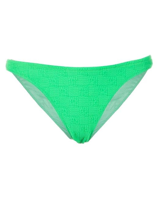 Alexander Wang Green Textured Logo Bikini Bottom