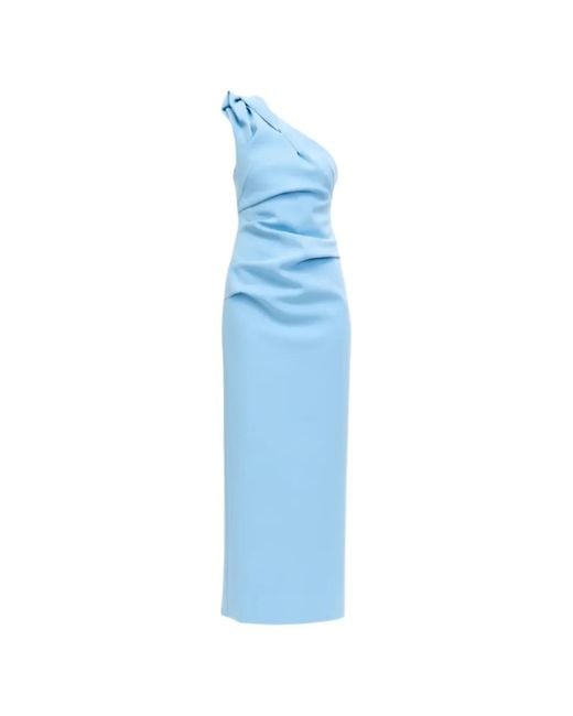 Acler Blue Bracora One-Shoulder Maxi Dress