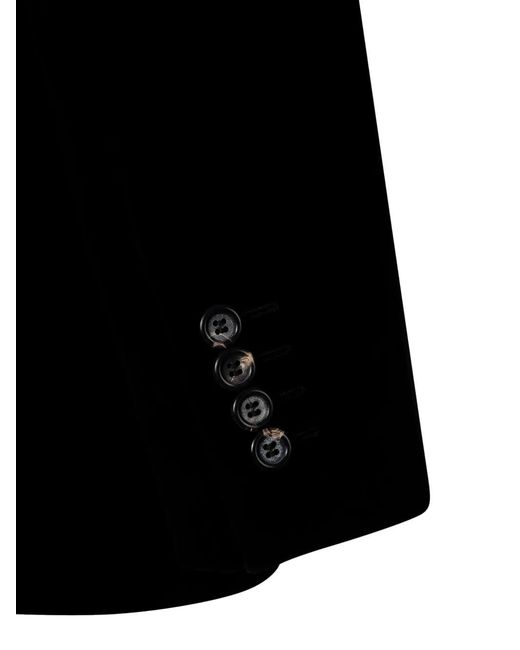 Canali Black Velvet Peak-Lapel Jacket for men