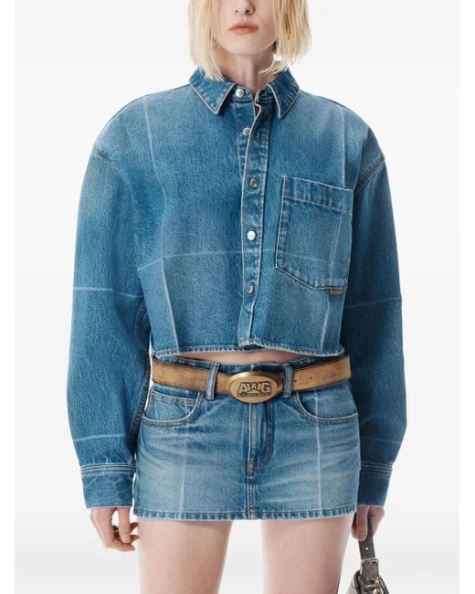 Camicia Con Effetto Schiarito di Alexander Wang in Blue
