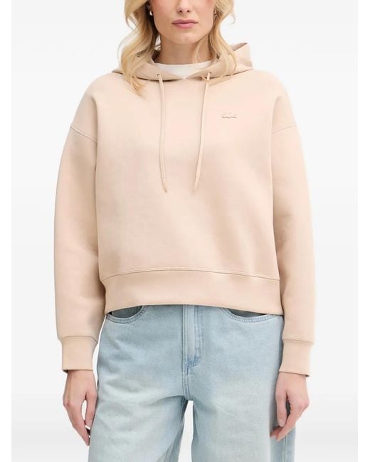 Lacoste Blue Logo-Patch Drawstring Hoodie