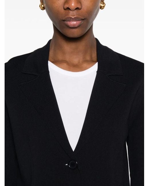 P.A.R.O.S.H. Black Notched Lapels Button Fastening Jacket
