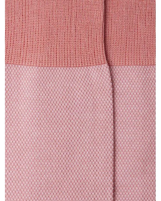 Hackett Pink Jacquard-Knit Birdseye-Pattern Socks for men