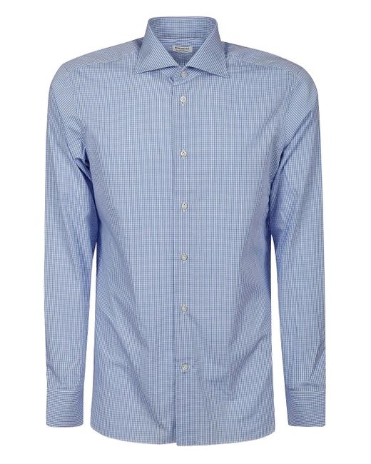 Camicia A Quadretti di Borriello in Blue da Uomo