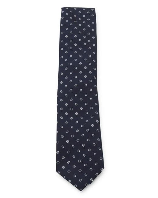 Zegna Blue Floral-Pattern Tie for men