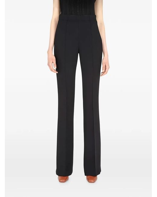 Ferragamo Black Pressed-Crease Flared Trousers