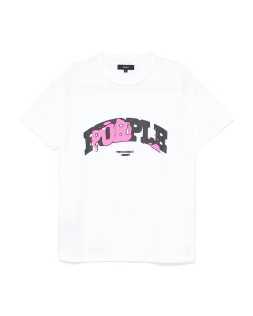 T-Shirt Con Logo di Purple Brand in White da Uomo