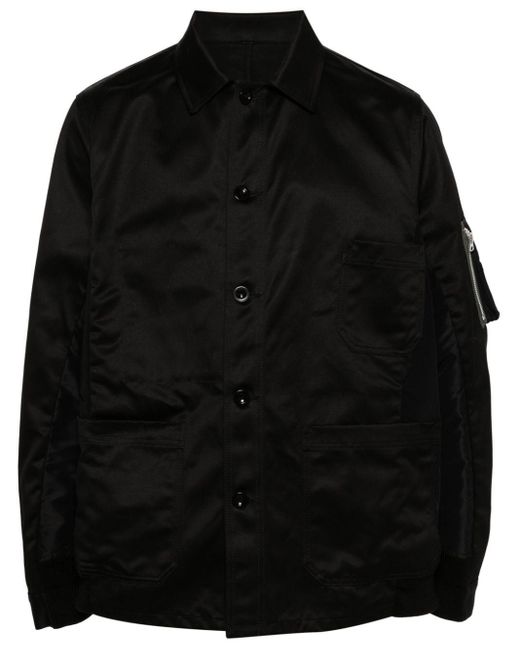 Sacai Black Cotton Shirt Jacket for men