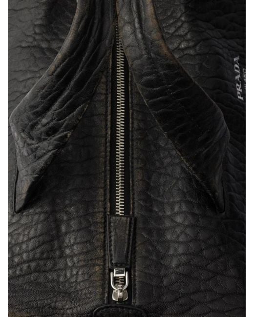 Prada Black Leather Duffle Bag