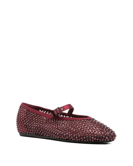 Le Silla Red Gilda Crystal-Embellished Ballet Flats