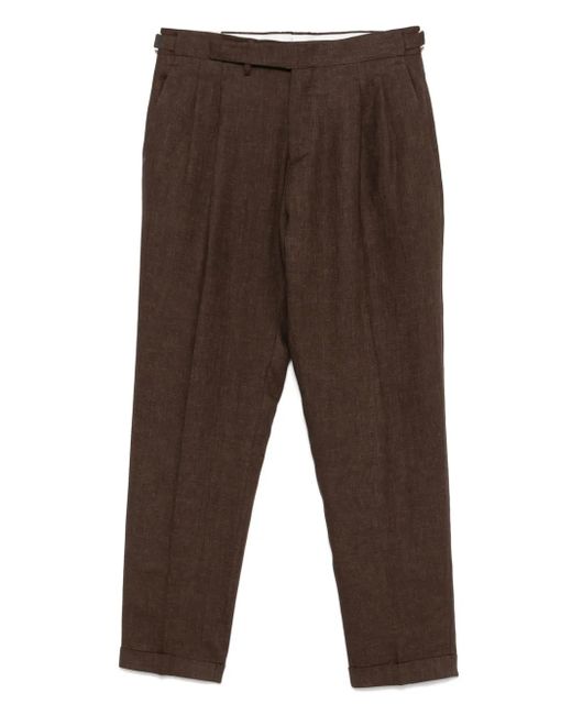 Briglia 1949 Brown Linen Trousers for men