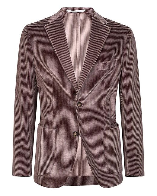 Eleventy Brown Single-Breasted Corduroy Blazer for men
