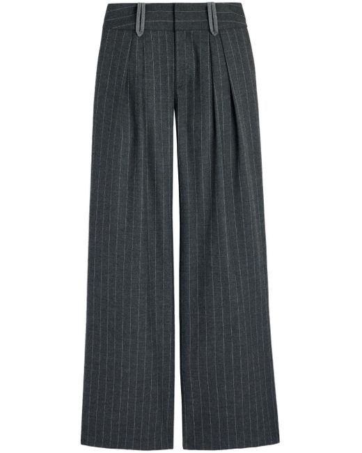 Alice + Olivia Blue Eric Low-rise Pinstripe Trousers
