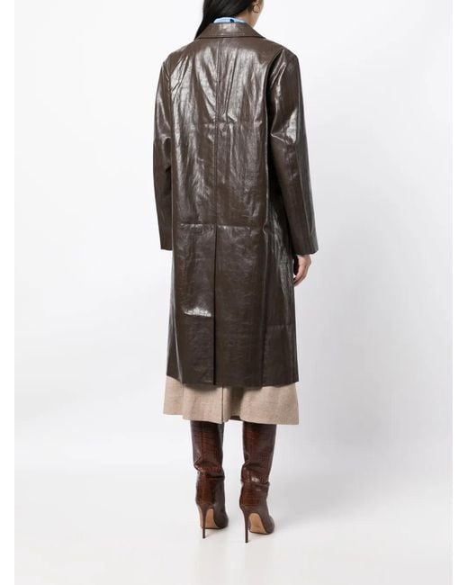 Rejina Pyo Black Kara Faux-Leather Coat