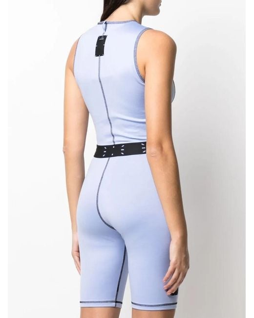 McQ Alexander McQueen Blue Sleeveless Cropped Top