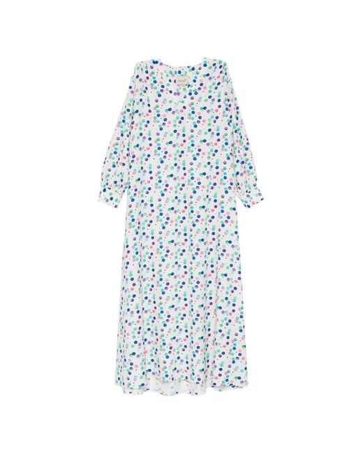 Bambah Blue Ariel Polka-Dot Kaftan