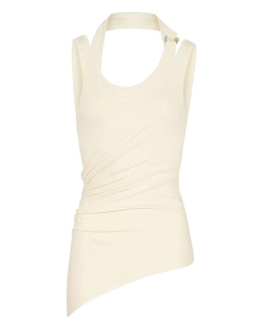 Jean Paul Gaultier White Twisted Double-Layer Tank Top