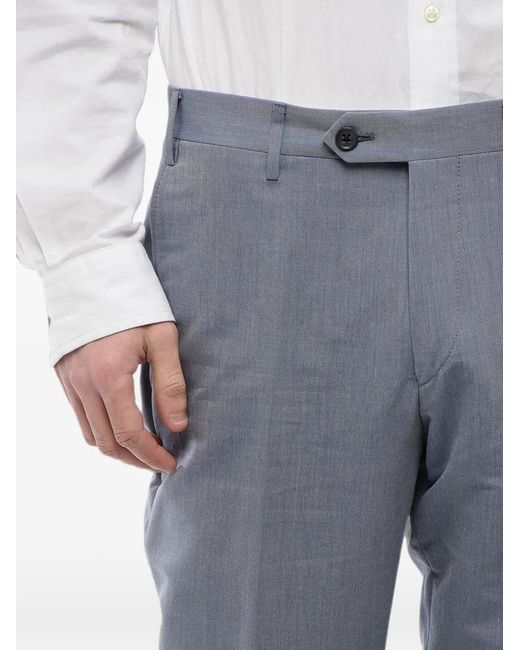 Corneliani Blue Cotton-Piqué Tailored Trousers for men