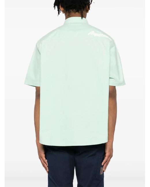 Aape By A Bathing Ape Aapenow Overhemd Met Moonface-Logo in het Blue voor heren
