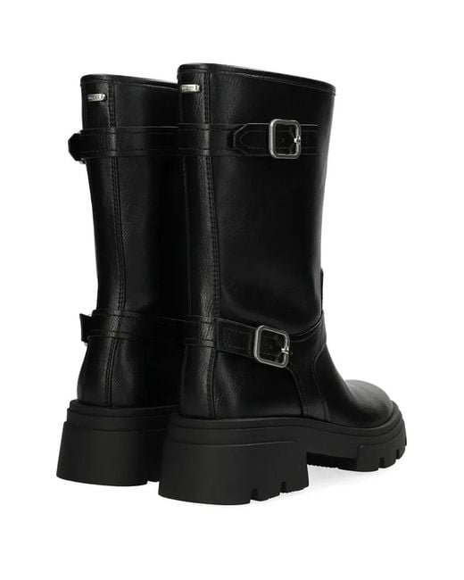 Mexx Black Sumatra River Buckle Platform Boots