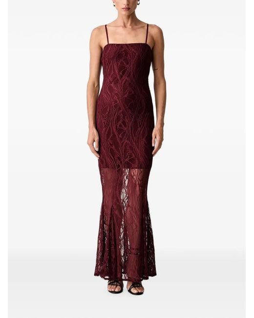 Guess Red Lace-Overlay Spaghetti-Strap Dress